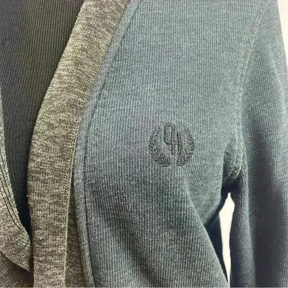 Chevignon Sweater Cardigan Blue &  Gray Winter Button Grey Warm Medium Jacket - Picture 2 of 9